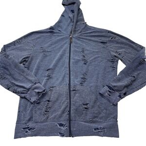 Thrill-94 distressed "Love"‎ hoodie blue XL
